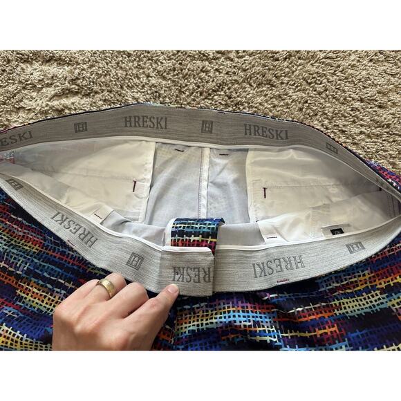 Hreski Golf Shorts Mens Size 40 Performance Multicolor Rough‎ Woven Plaid - Picture 3 of 4